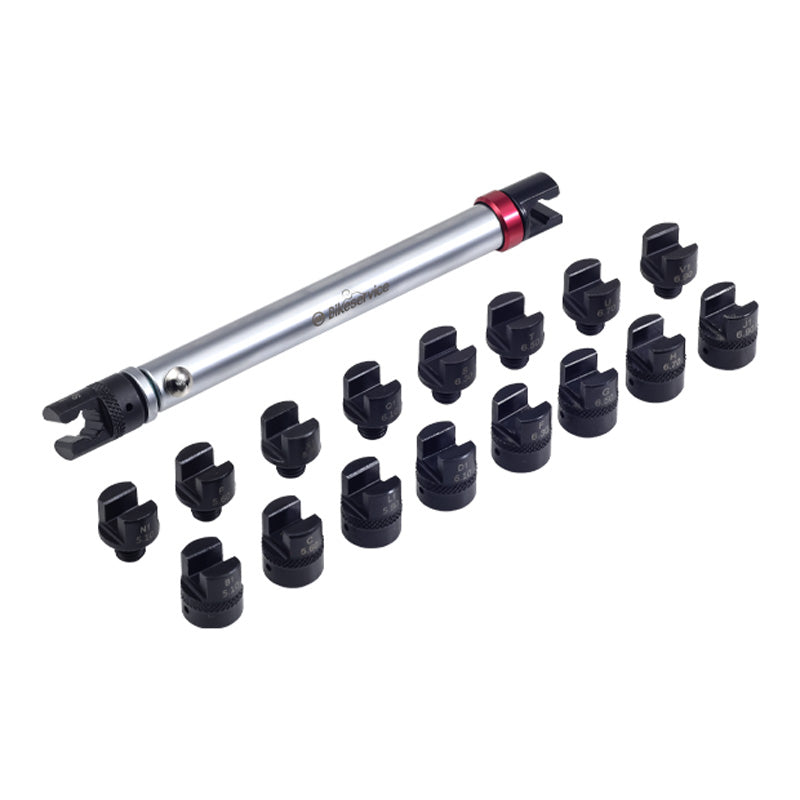 Bike Service 18 PCS SPOKE TORQUE WRENCHE KIT STEEL HEADS