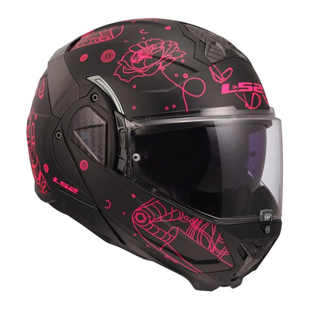 LS2 Helm Advantii Sophia W/sun MAT Bk/pi