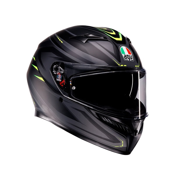 AGV Helm K3 Syth MAT Bk/fluo YE M