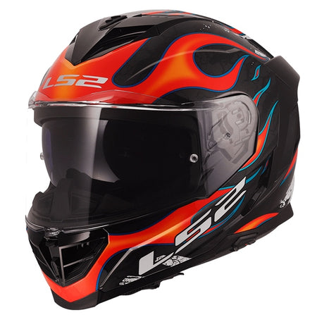 LS2 Helm Storm III Flames Bk/rd S