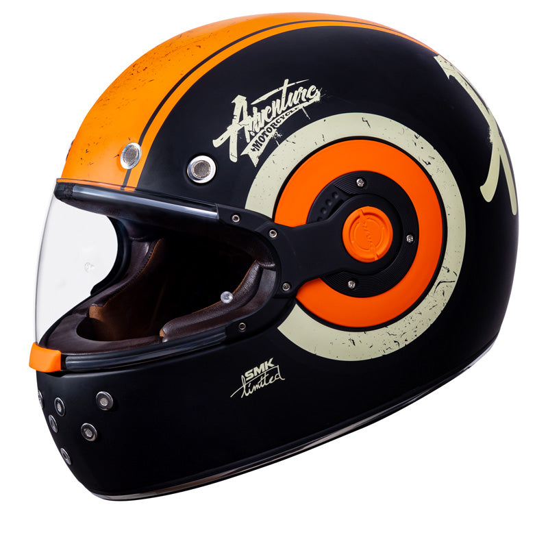 SMK Helmets RETRO HELMET - Adventure Black/Orange/White (Matte)