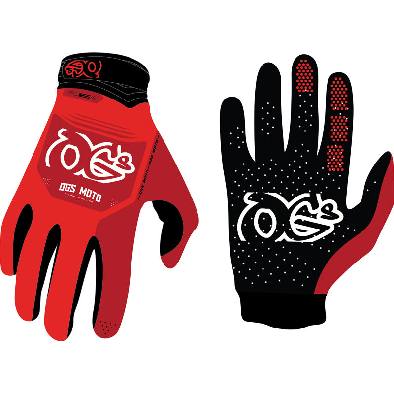 Ogs FLEX MX JUNIOR GLOVES RED (L)