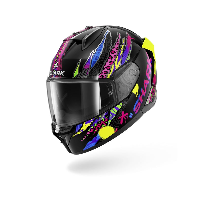 Shark Shark D-SKWAL 3 Fawn Helmet - Black/Violet/Yellow -