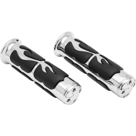 Kuryakyn Grips ISO Flame 1" Metric Univ Chrm