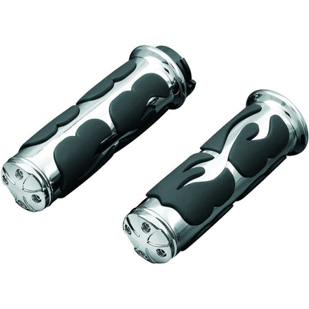 Kuryakyn Grips ISO Flame Throttle-by-wire Chrm