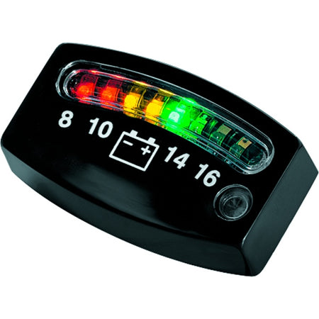 Kuryakyn Battery Gauge LED Univ BK