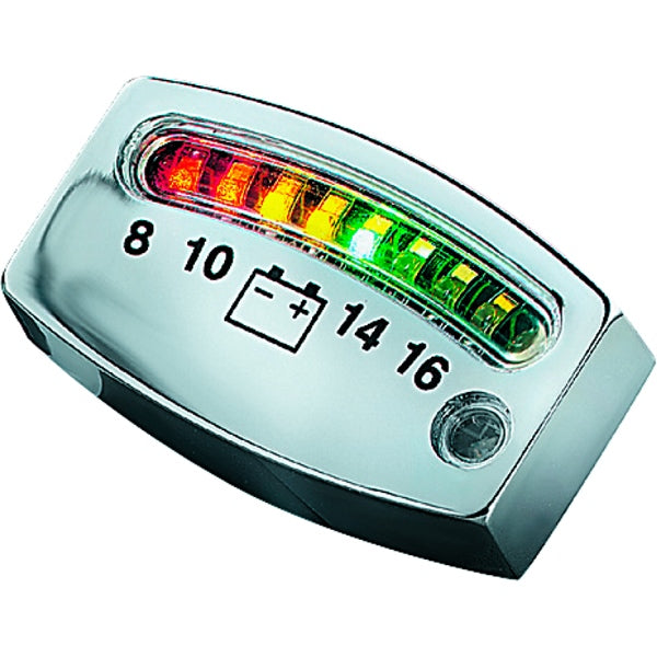 Kuryakyn Battery Gauge LED Univ Chrm
