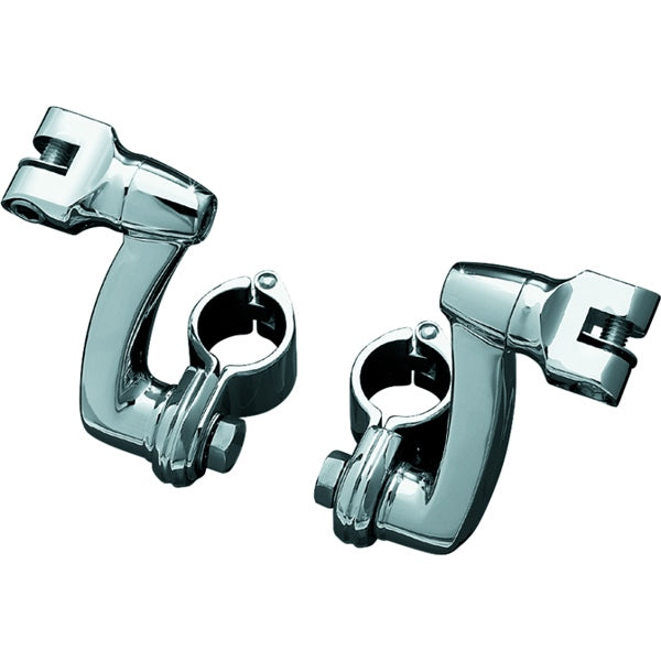 Kuryakyn Footpeg Mount W/1-1/4"mag Clamp Chrm