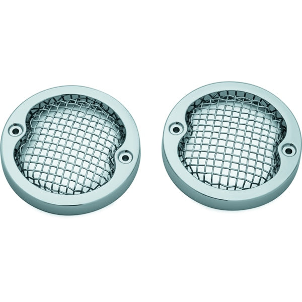 Kuryakyn Turn Signal Bezel Mesh 3-1/4" Chrm