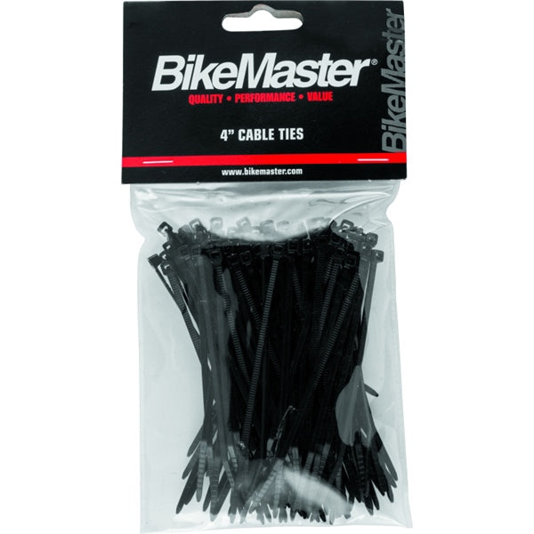 BikeMaster Cable Ties 4" BK QTY100