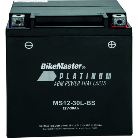 BikeMaster MS12-30L-BS AGM Battery